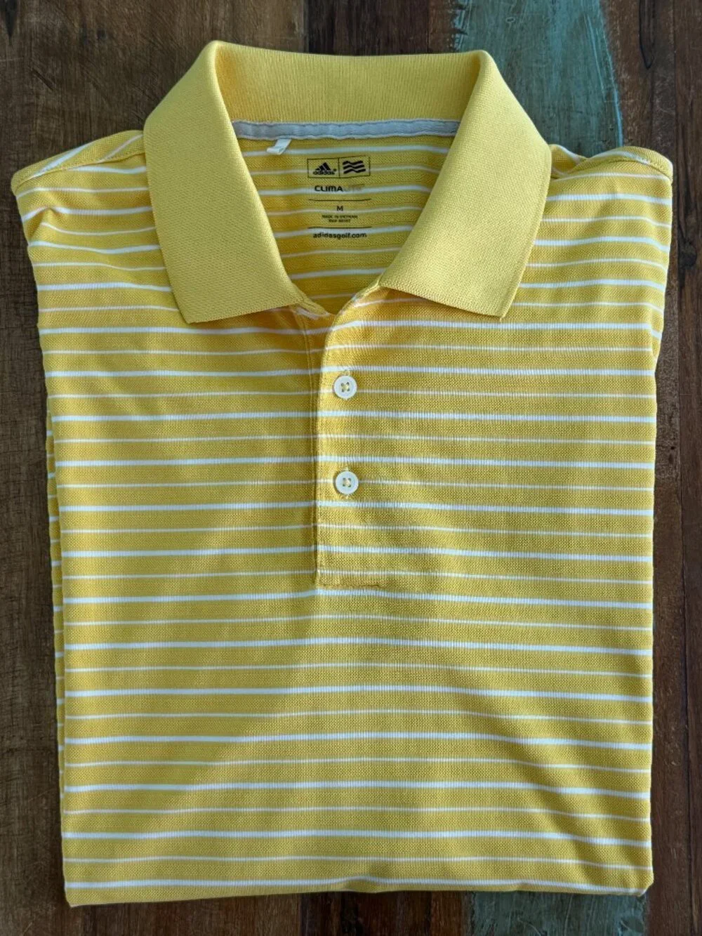 Adidas Climalite Striped Golf Polo Size Medium